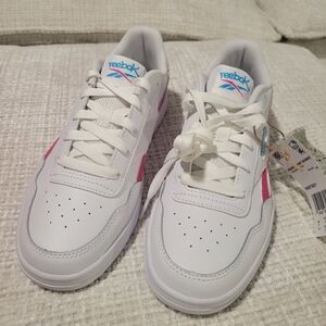 Reebok White and Pink Low-Top Sneakers